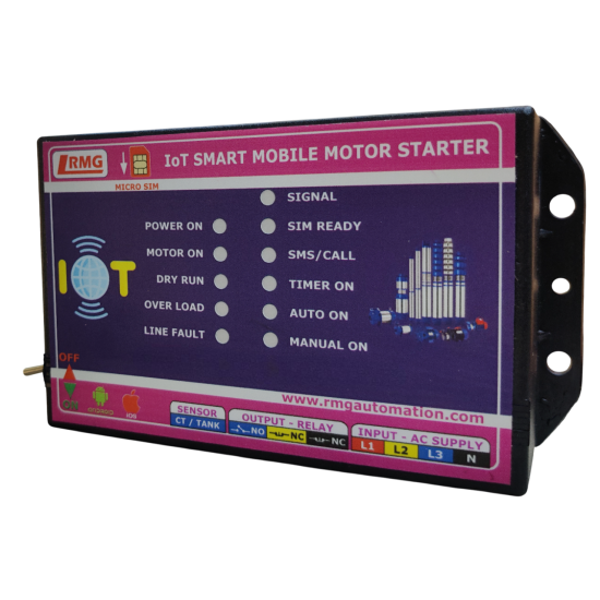 IOT Based Smart GSM Motor Pump controller (Smart Mobile Starter) with All Safety Protection, Alerts & Timer Schedule Features