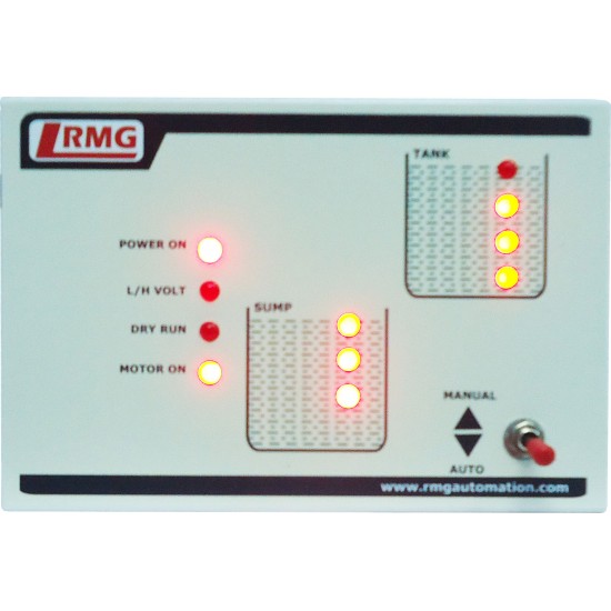 Fully Automatic Water Level Controller With Four Level Indication for Tank and Three Level Indication for Sump