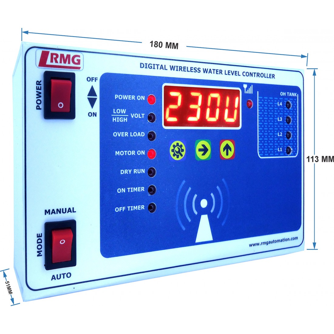 Wireless Fully Automatic Water Level Controller With Low/High Voltage ...