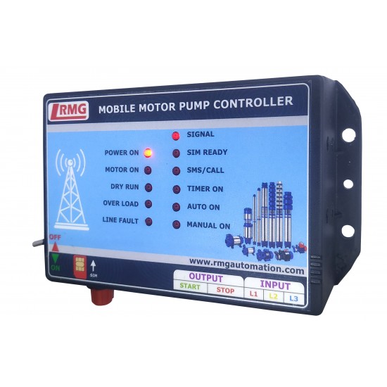 Three Phase GSM Mobile Motor Pump Controller with All Safety Protection, Alerts & Timer Features(Mobile Motor Starter) Three Phase GSM Mobile Motor Pump Controller with All Safety Protection, Alerts & Timer Features(Mobile Motor Starter)