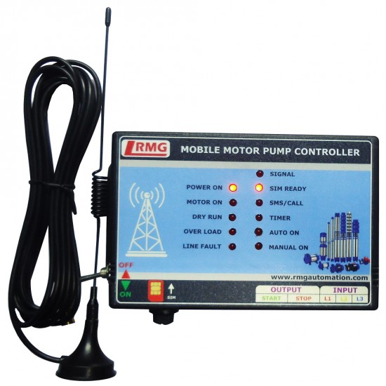 Three Phase GSM Mobile Motor Pump Controller with All Safety Protection, Alerts & Timer Features(Mobile Motor Starter) Three Phase GSM Mobile Motor Pump Controller with All Safety Protection, Alerts & Timer Features(Mobile Motor Starter)